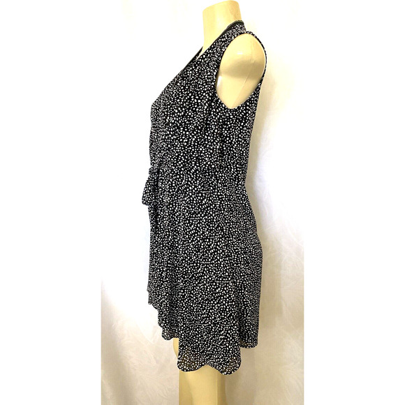 All Saints Jayda Splash Dress Black White Sleeveless Tied Front Zipper V… - Picture 5 of 7